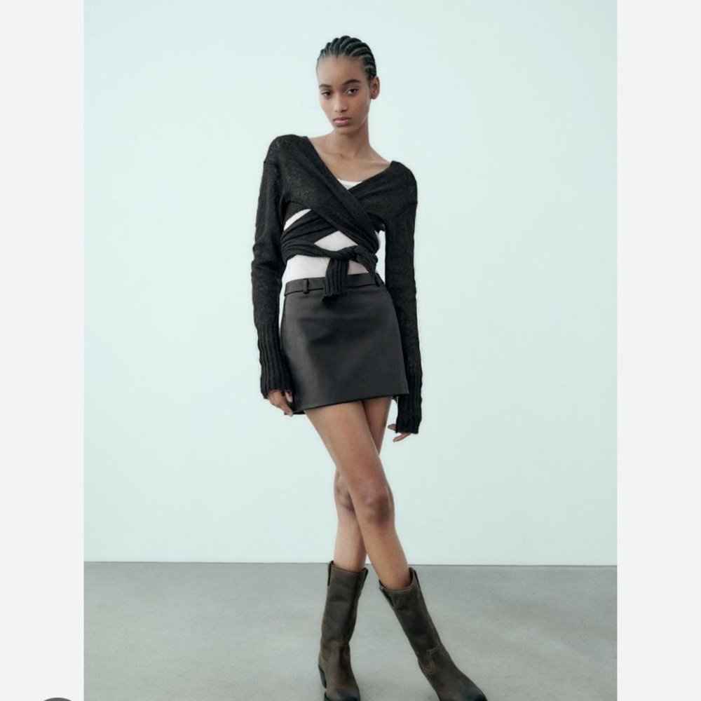 Zara leather mini skirt